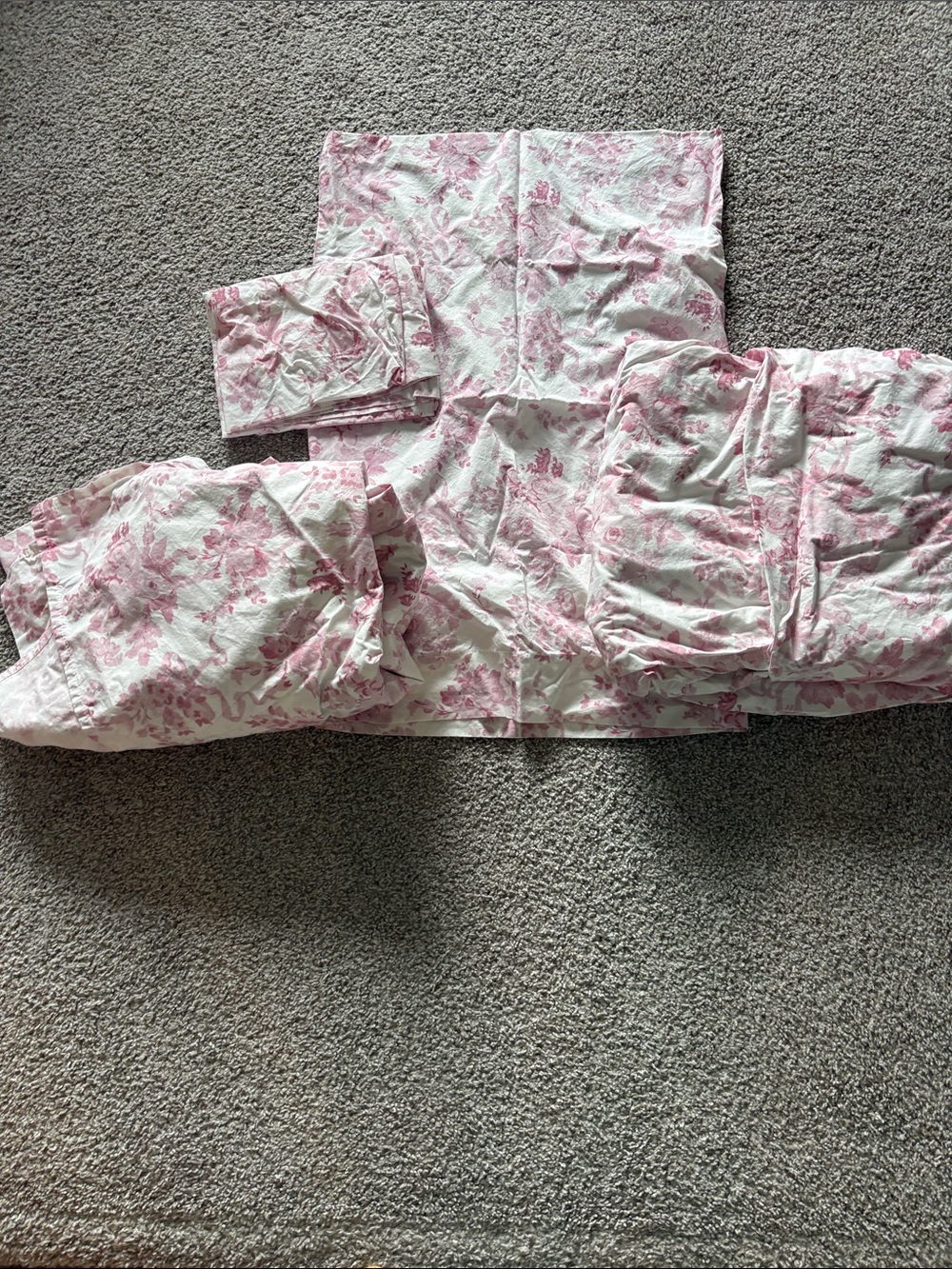 LoveShackFancy Pink Floral Home Bedding Sheet Set